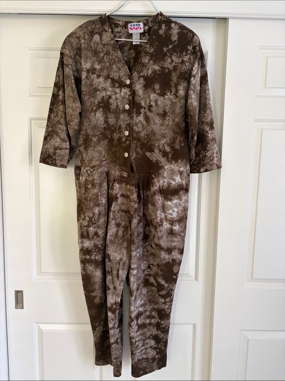 Brown Tie-Dye Jumpsuit Romper for Women